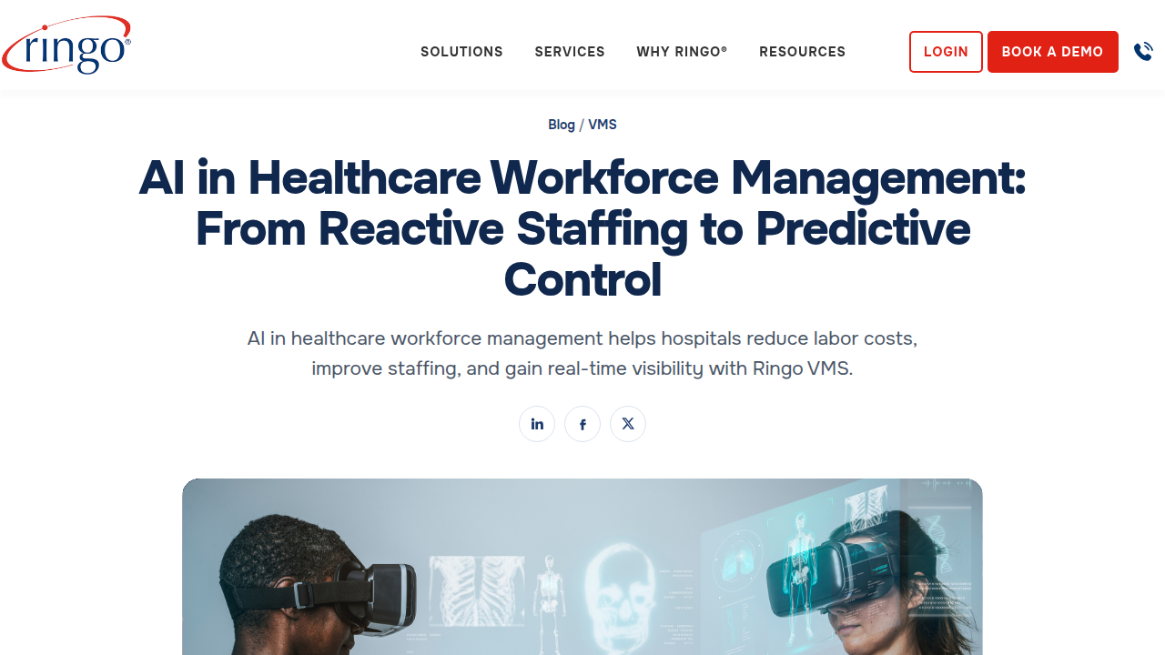 First screen of the AI in Healthcare Workforce Management blog