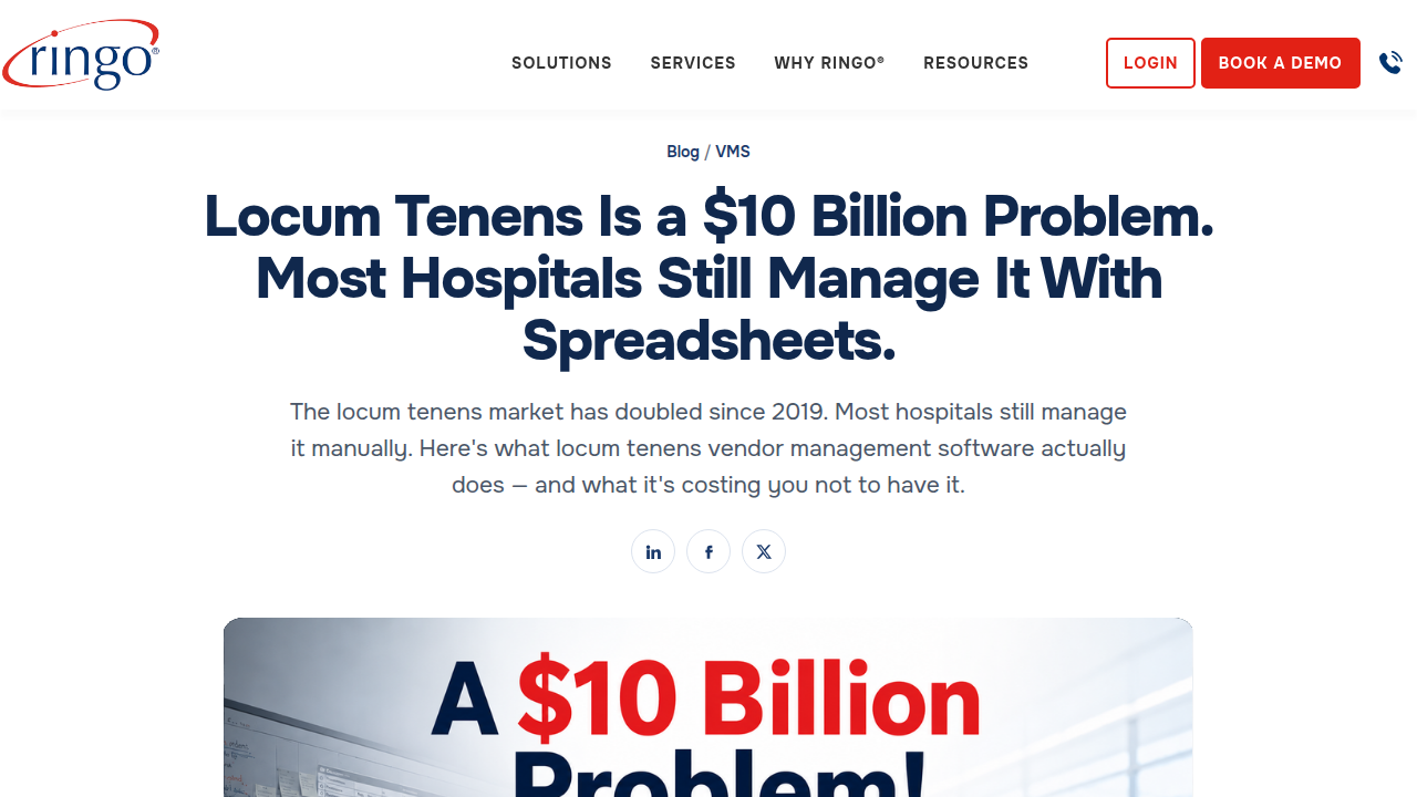 First screen of the Locum Tenens Vendor Management Software blog