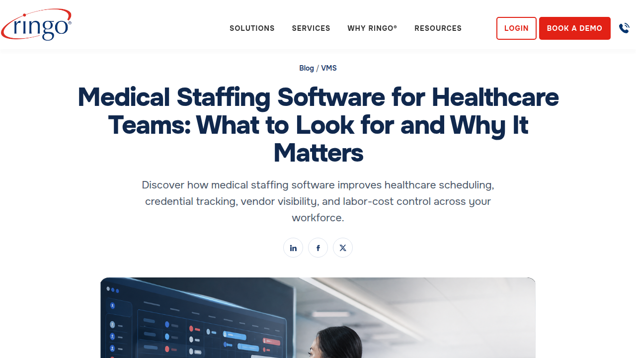 First screen of the Medical Staffing Software blog