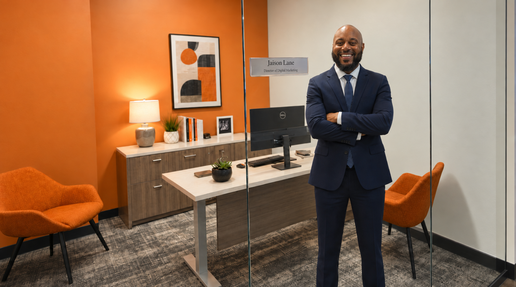 Jaison Lane in an office