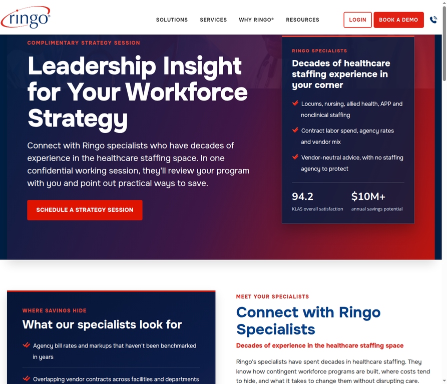 Ringo strategy session landing page preview