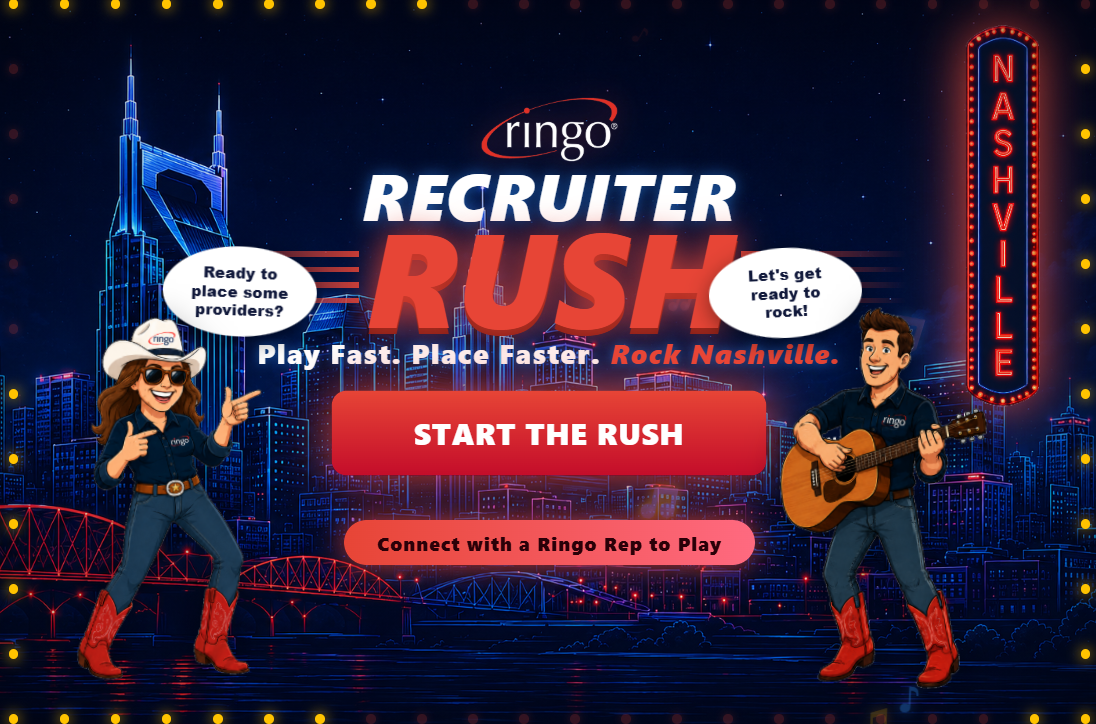 Ringo Recruiter Rush app home screen